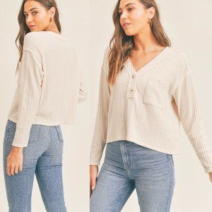 Clara Rib V-Neck Top